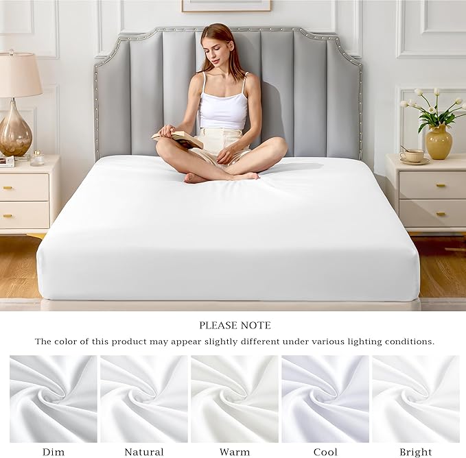 FreshCulture Pure Cotton Fitted Sheets King Size, 300 Thread Count Percale - Image 7