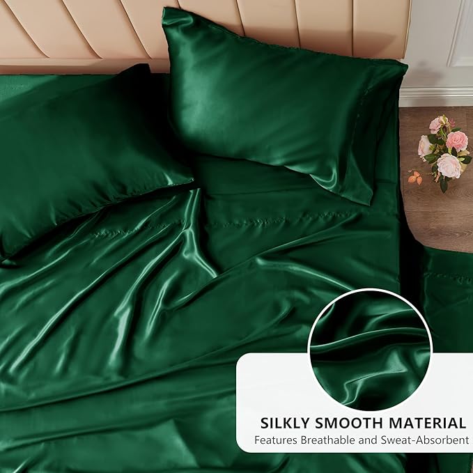 CozyLux Satin Sheets King Size Sheet Set - Image 3