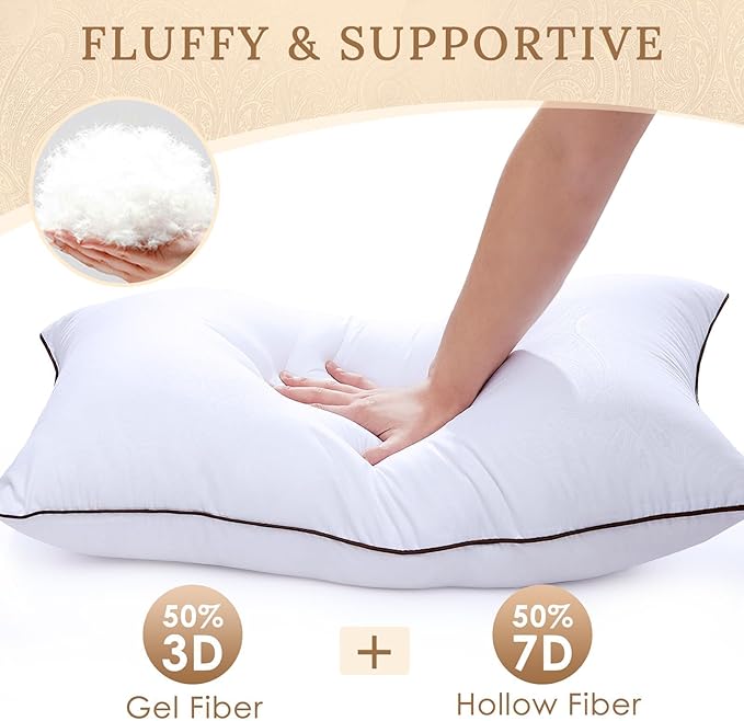 HUXMEYSON Pillows Standard Size Set of 4, Bed Pillows Set of 4, Down - Image 2