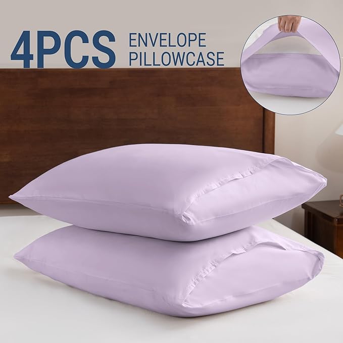 Pillowcases Queen 4 Pack, 20x30 Pillow Cases - Image 5