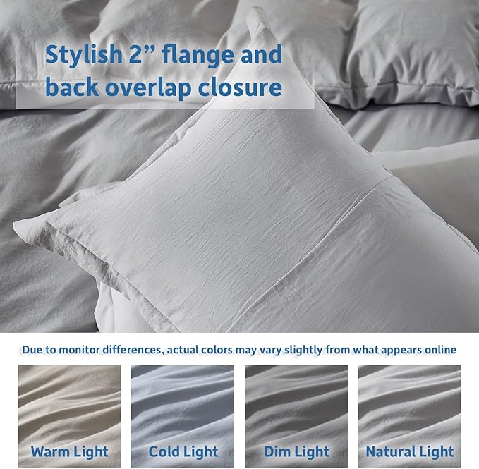 Nestl Light Grey Duvet Cover Queen Size - Image 8