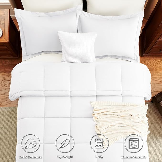 CozyLux Twin/Twin XL Comforter Set White - Image 4