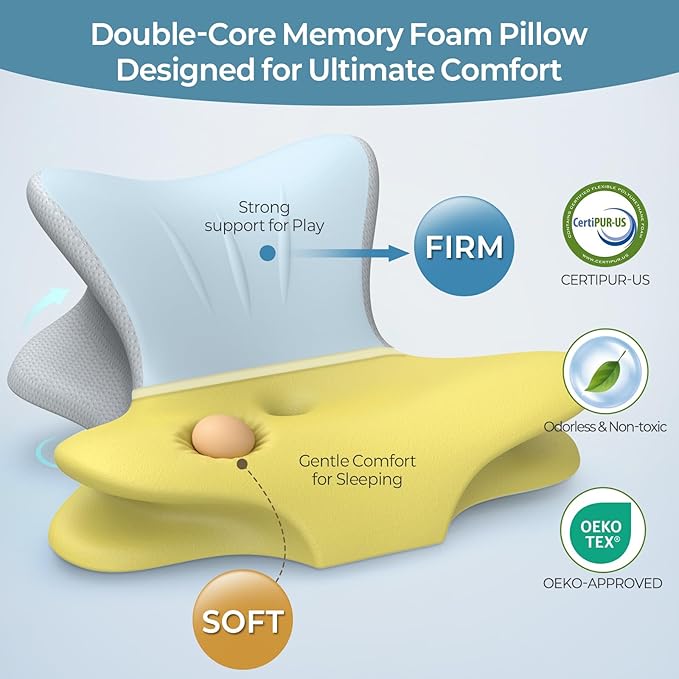Cervical Neck Pillow for Pain Relief, Ergonomic Reading Pillow for Bed - Image 3