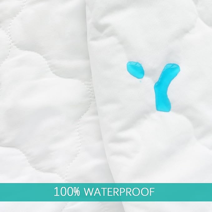 2 Pack Mini Crib Mattress Protector Waterproof Mini Crib Sheets Fitted 38'' x - Image 5