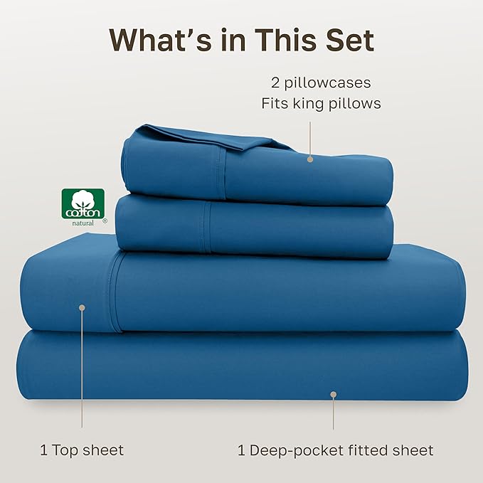 California Design Den Soft King Size Cotton Sheet Sets, 400 TC Good - Image 4