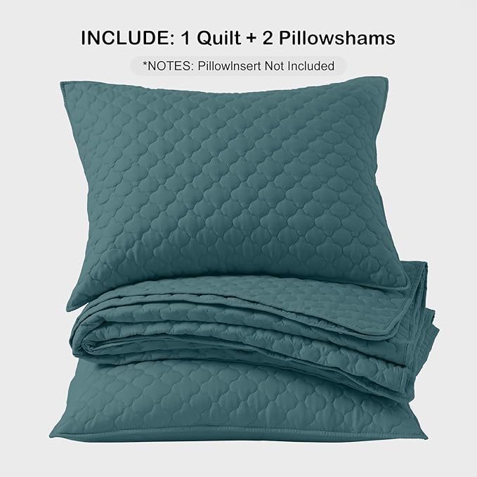 HORIMOTE HOME Quilt Queen Size Teal Blue, Lightweight Quilts - Image 7