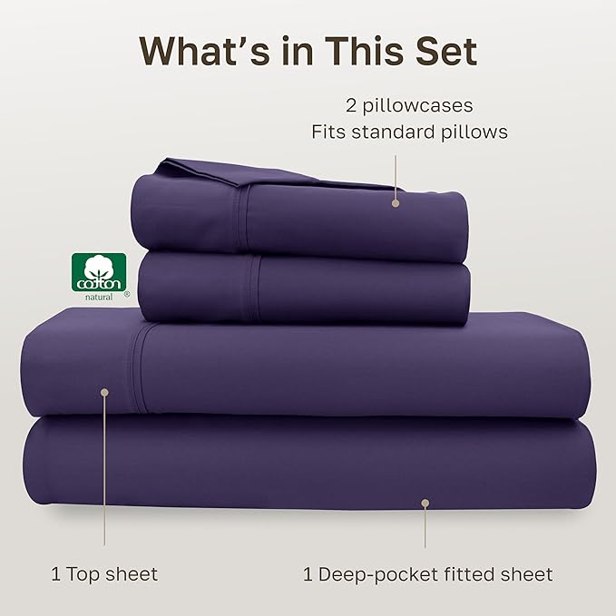 California Design Den Soft Full Size Cotton Sheet Sets, 400 TC Good - Image 4