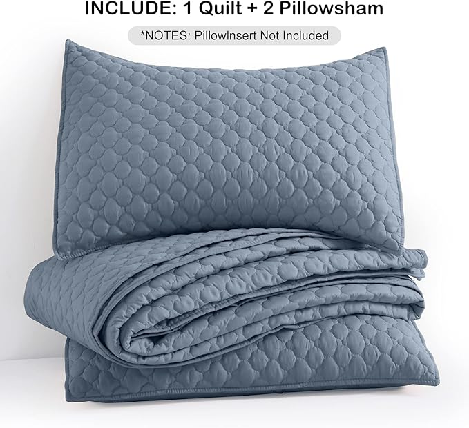 HORIMOTE HOME Quilt King Size Dusty Blue, Lightweight Quilt - Image 7