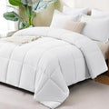 CozyLux Super King Plus Comforter Set, 3 Pieces White 128x120 Box Stitched by CozyLux