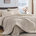 HEVUMYI Beige Tan Cali-King Comforter Set by HEVUMYI
