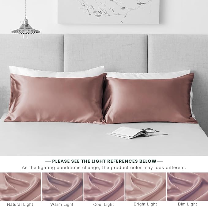 Love's cabin Satin Pillowcase Set of 2 Queen Size 20x30, Cooling Pillow Covers - Image 5