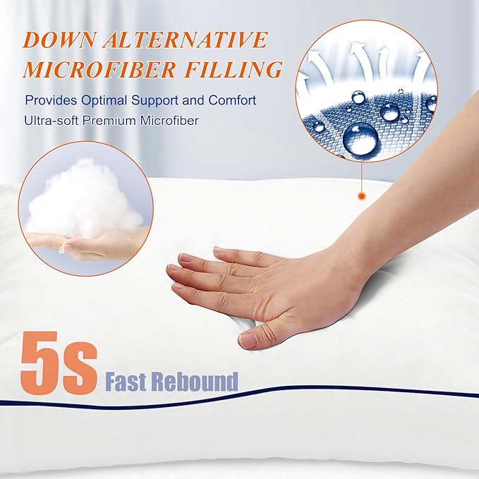MZOIMZO Bed Pillows for Sleeping- Standard Size, Cooling Hotel Quality - Image 3
