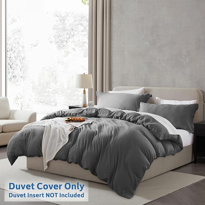 Nestl Grey California King Duvet Cover Sets - Image 2