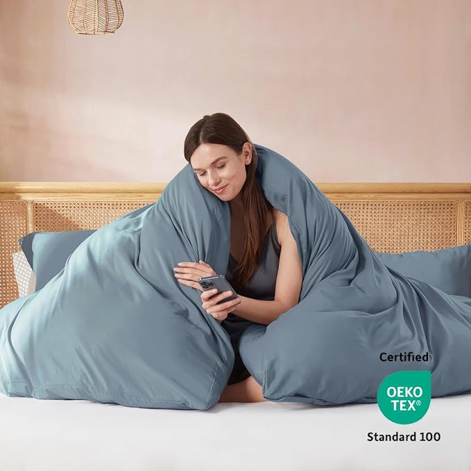 Nestl Stone Blue Duvet Cover King Size - Image 3