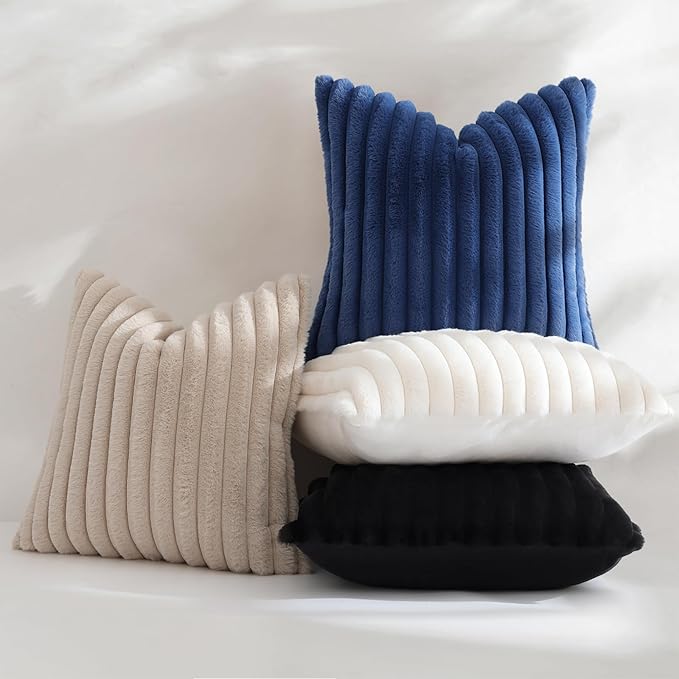 decorUhome Cozy Faux Fur Throw Pillow Covers 12x20 Set of 2 Decorative Soft - Image 5