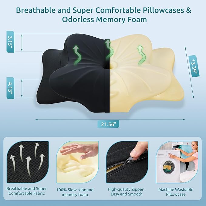 DONAMA Cervical Pillow for Neck and Shoulder Pain Relief, Cooling Contour - Image 4