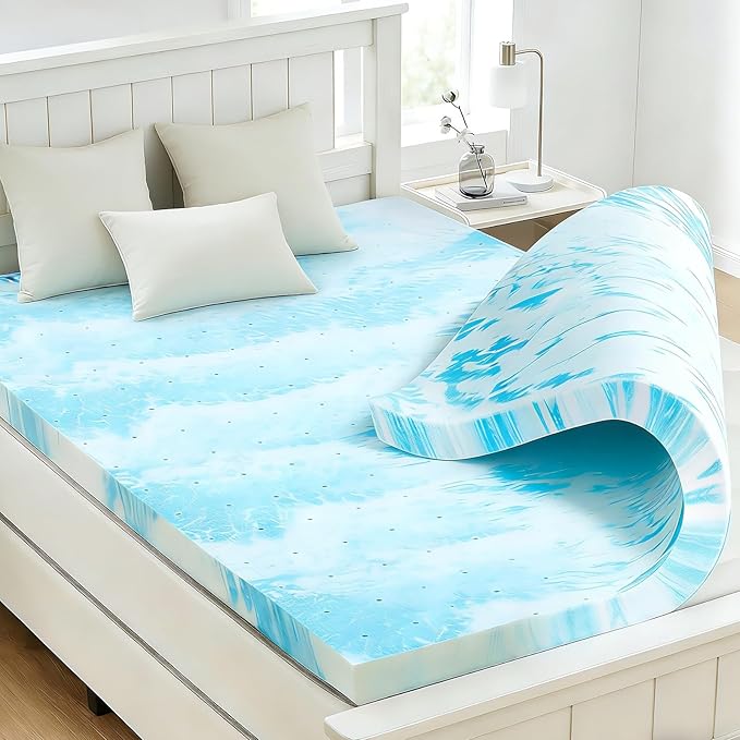 IULULU Full Size Mattress Topper, 3 Inch Gel Memory Foam Topper, Pressure - Image 8