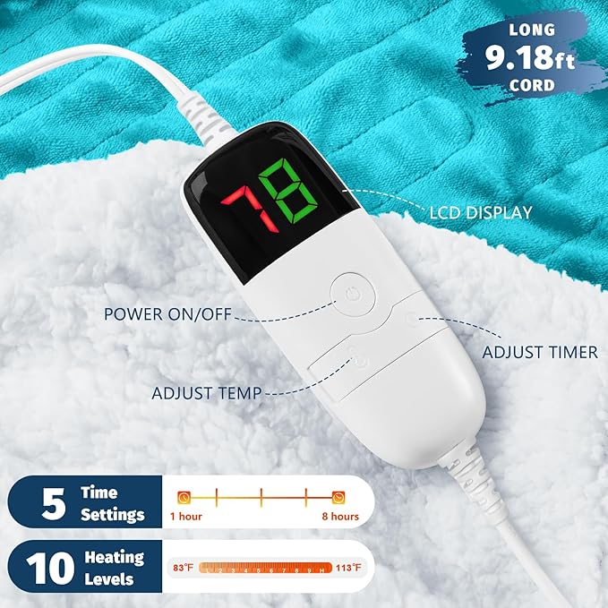 BOMOVA Heated Electric Blanket Twin - Image 2