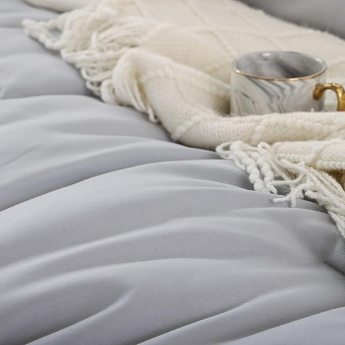 ROSGONIA Gray Comforter Set Queen - Image 5