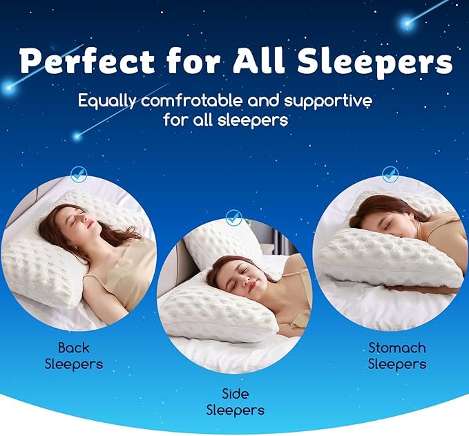 Cooling Side Sleeper Pillow for Adults, Firm Bed Pillow for Side Sleepers Neck - Image 3