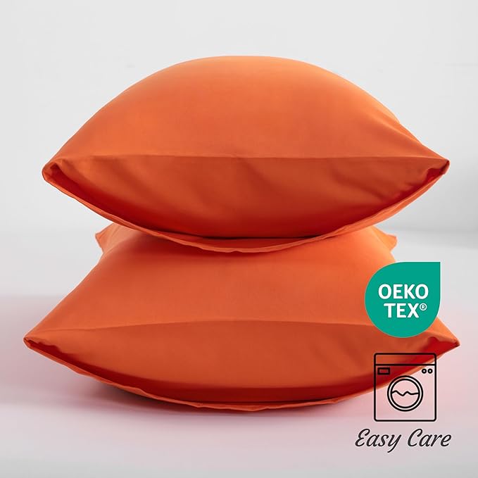 NTBAY Brunt Orange Microfiber Pillowcases, 20x26 Inches, Fade Resistant - Image 6