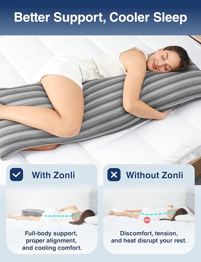 ZonLi Cooling Body Pillow for Adults, Long Pillow - Image 5