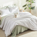 Litanika Twin XL Comforter Set White, 2 Pieces Extra Long Dorm Bedding Sets by Litanika
