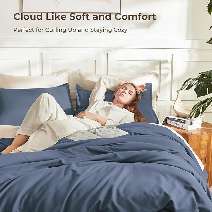 Litanika Comforters Bluish Grey Twin/Twin XL Size, 2 Pieces Lightweight Solid - Image 2