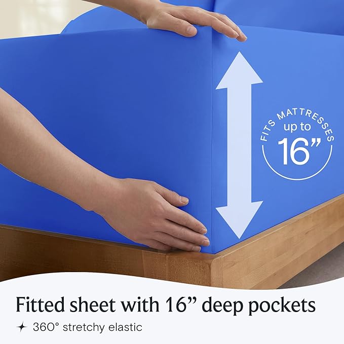 LuxClub 3 PC Twin Sheet Set, Deep Pockets Wrinkle Free Cooling Bed Sheets Hotel - Image 6