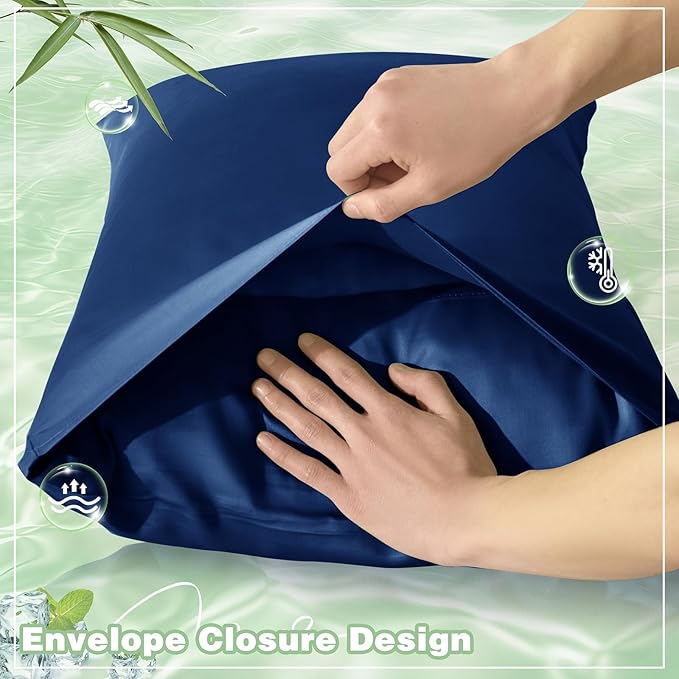 Homiest Cooling Pillow Cases King Size Set of 2, 100% Rayon Derived from Bamboo - Image 5