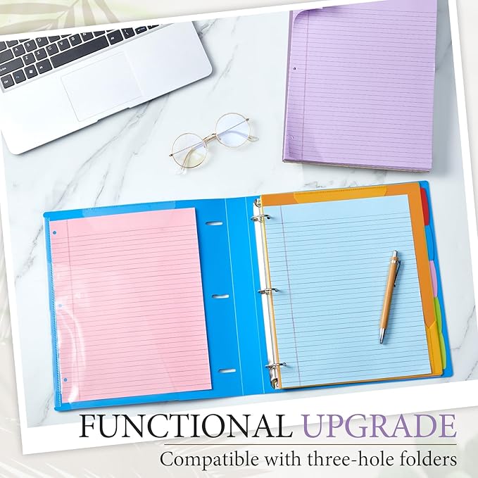 10 Packs 8.5" x 11" Top Spiral Notebook with 3 Hole Punched Legal Pads College Ruled Notepad 50 Sheets Hard Cardboard Paper Wirebound Notepad for Office School Business (Pink,Blue,Purple)-DeskoryOffice