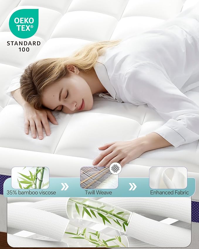ChiXpace Dual Layer 4 Inch Memory Foam Mattress Topper King - Image 2