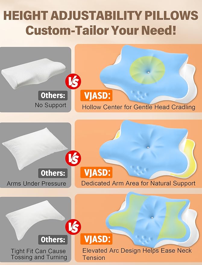 Cervical Neck Pillow for Pain Relief – Ergonomic Memory Foam Pillow for Side - Image 9
