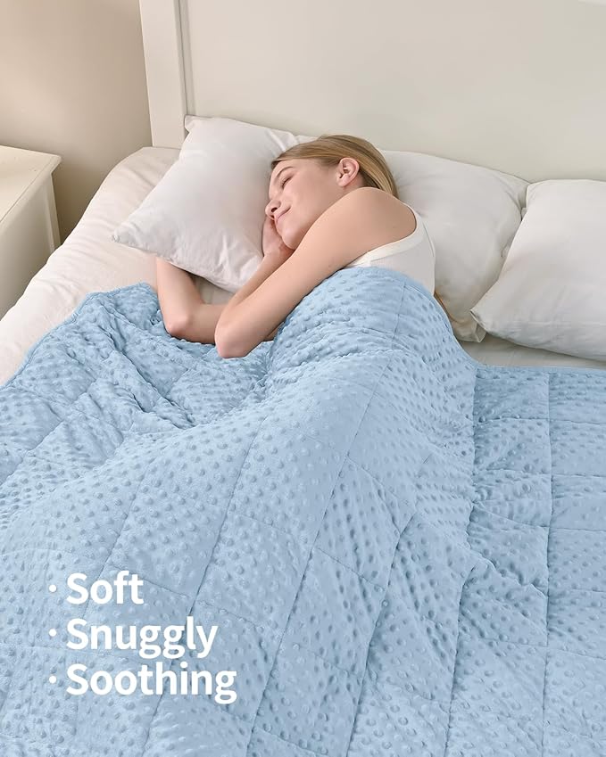 Mr. Sandman Weighted Blanket for Adults, Minky Dots Heavy Blanket for Women - Image 4