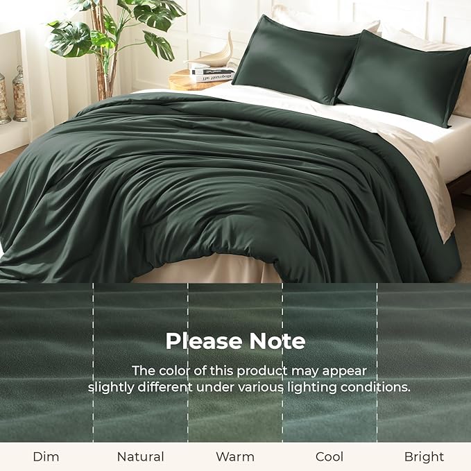 Litanika Forest Green Comforters Oversized Queen Size, 3 Pieces Lightweight - Image 8