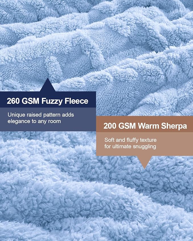 Super Fuzzy Soft Sherpa Fleece Weighted Blanket, 20 lbs Dual Sided Fluffy Heavy - Image 4