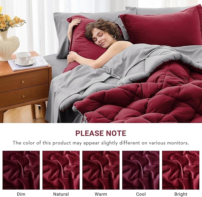 MUXHOMO 7 Pieces Full Comforter Set, Reversible Bed in a Bag Full Size - Image 4