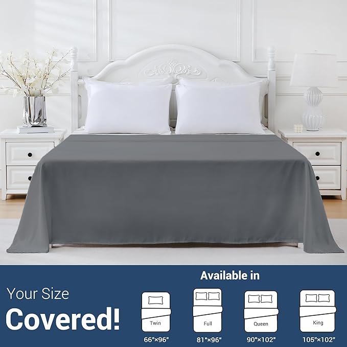 Twin Flat Sheet Only, 1 Pack Top Bed Sheets, Soft Breathable Brushed Microfiber - Image 5