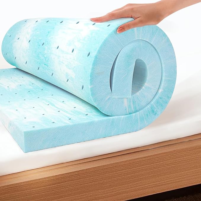 EGO Topper 3 Inch Twin XL Memory Foam Mattress Topper, Cooling Gel Foam by MLILY