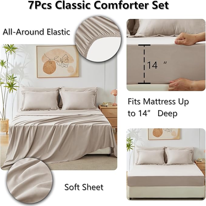 CozyLux Full Size Comforter Sets Linen - Image 5