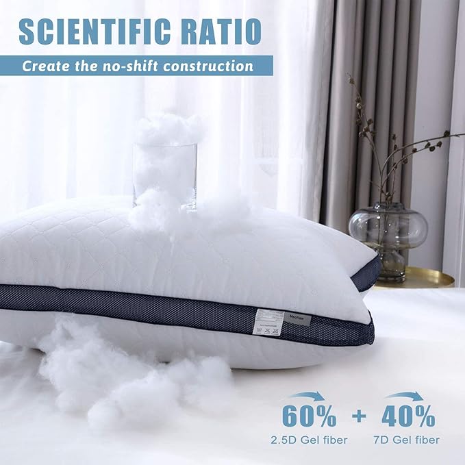 Meoflaw Pillows for Sleeping, Luxury Hotel Pillows King Size Set of 2, Bed - Image 3
