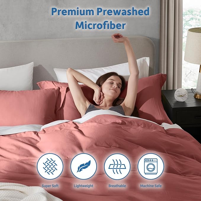Nestl Pink Clay Duvet Cover King Size - Image 6