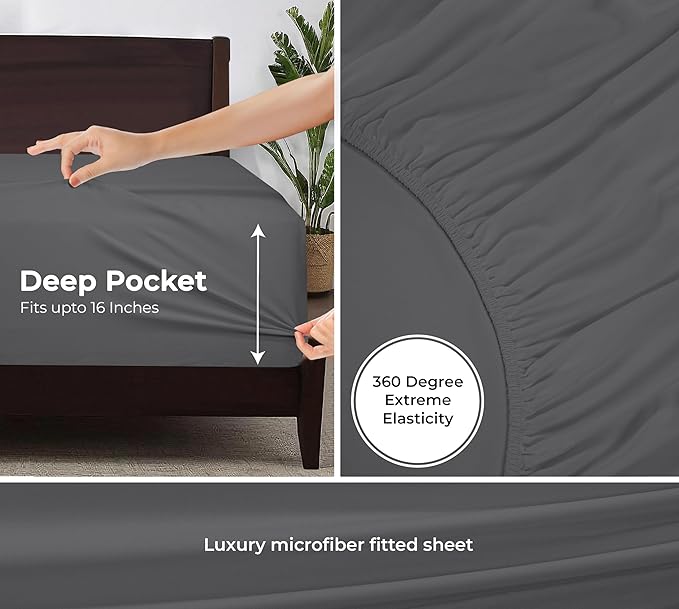 Royale Linens Fitted Sheet King - Image 3