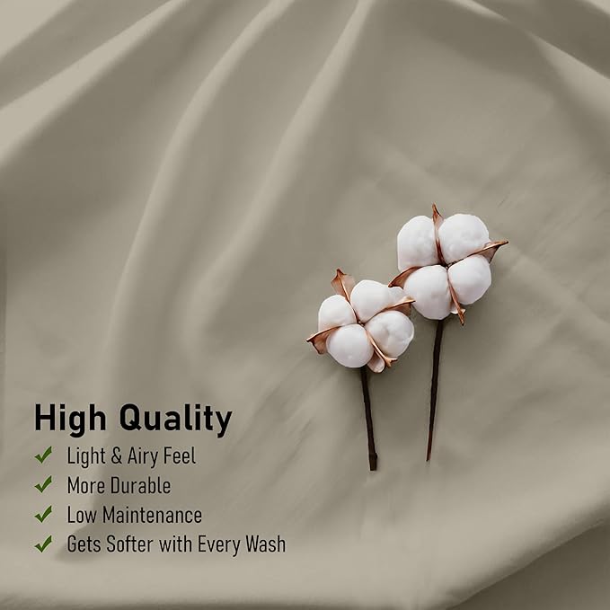 RUVANTI 100% Cotton Sheets – Twin Size Percale Bedding, Cooling & Breathable - Image 5