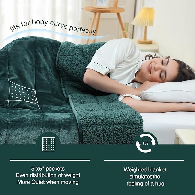 Aemicion Fleece Sherpa Twin Weighted Blanket 15lbs - Image 3