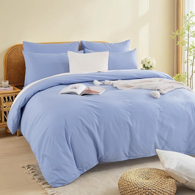 NEXHOME PRO Queen Duvet Cover Set, 100% Washed Cotton - Image 2