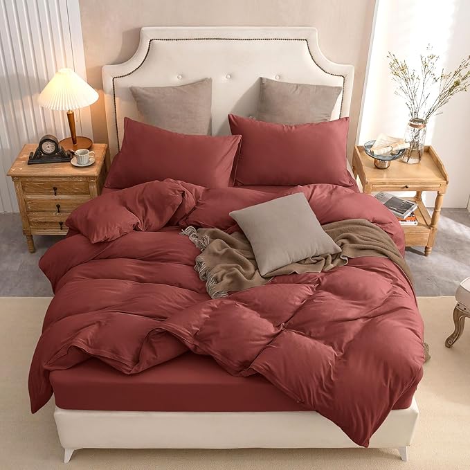 PURE ERA Jersey Knit Duvet Cover Set 100% T-Shirt Cotton Super Soft Comfy 3pc - Image 9