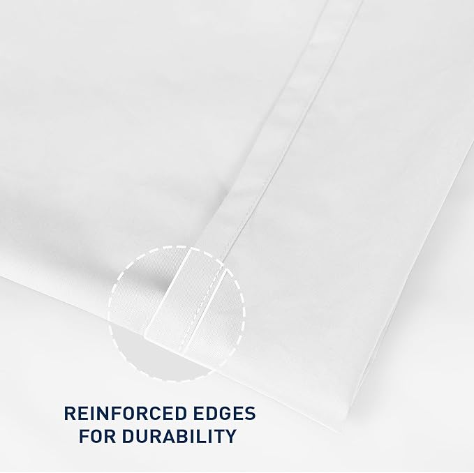 Full Size Flat Sheet 2 Pack, 100% Cotton Percale Flat Bed Sheet, Breathable & - Image 3