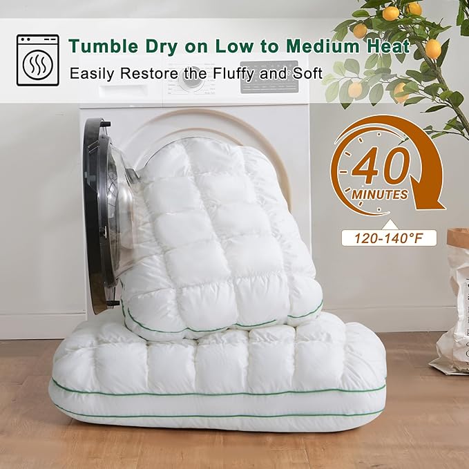 YOUR MOON Fluffy Support Bed Pillow King Size, Super Soft Premium - Image 8