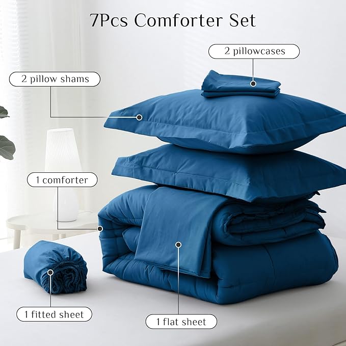 JOLLYVOGUE California King Comforter Set, Ultra-Soft Bed in a Bag Cal King Size - Image 5
